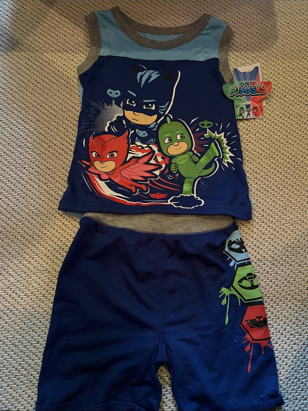 Outfit PJ Masks tank & shorts boys new size 3T polyester